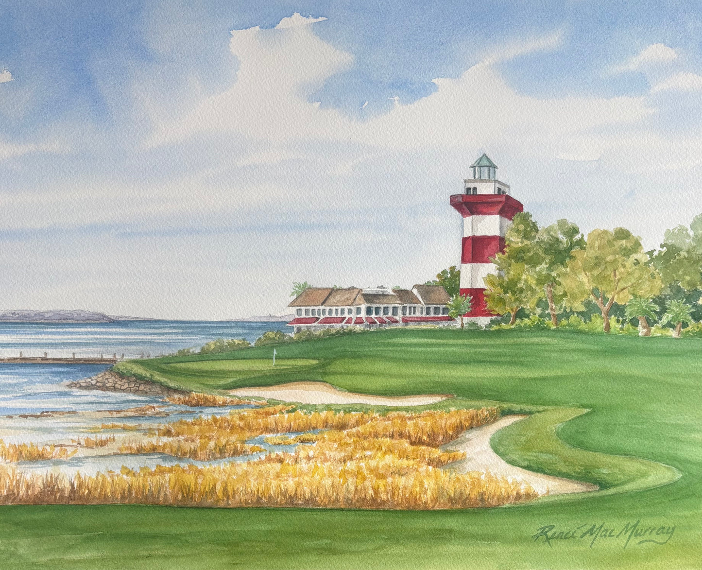 Golf Artwork - Hilton Head, SC, 8"x10" watercolor print by Renee MacMurray