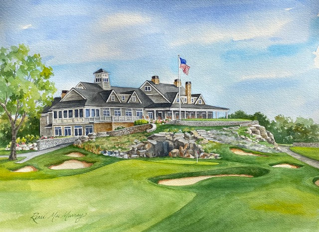 Golf Artwork - Tedecso Country Club, 11x14" matted print
