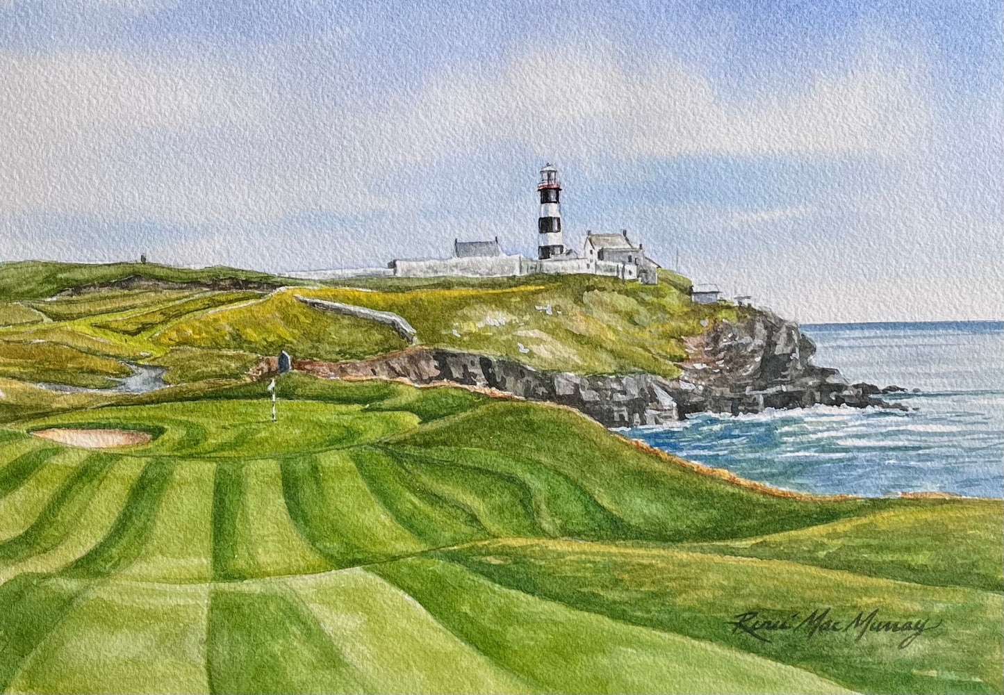 Golf Artwork - Old Head Golf Links, Ireland, 8”x10” matted print