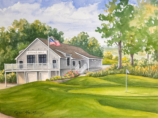 Golf Artwork -  Widow’s Walk Golf Course Scituate,  8"x 10" Original Watercolor