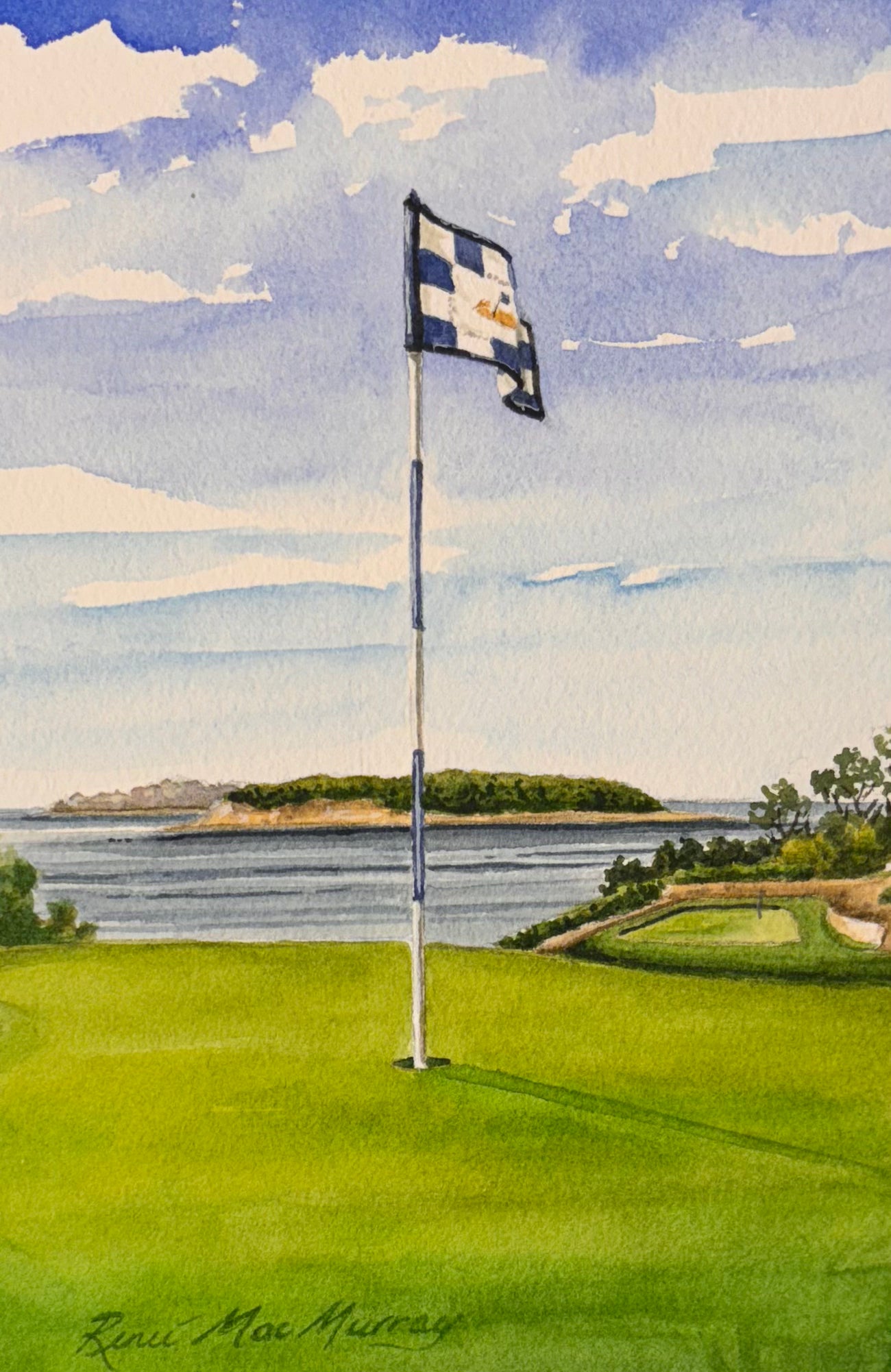 Golf Artwork - Eastward Ho! Golf Country Club, 5”x7” Original Painting