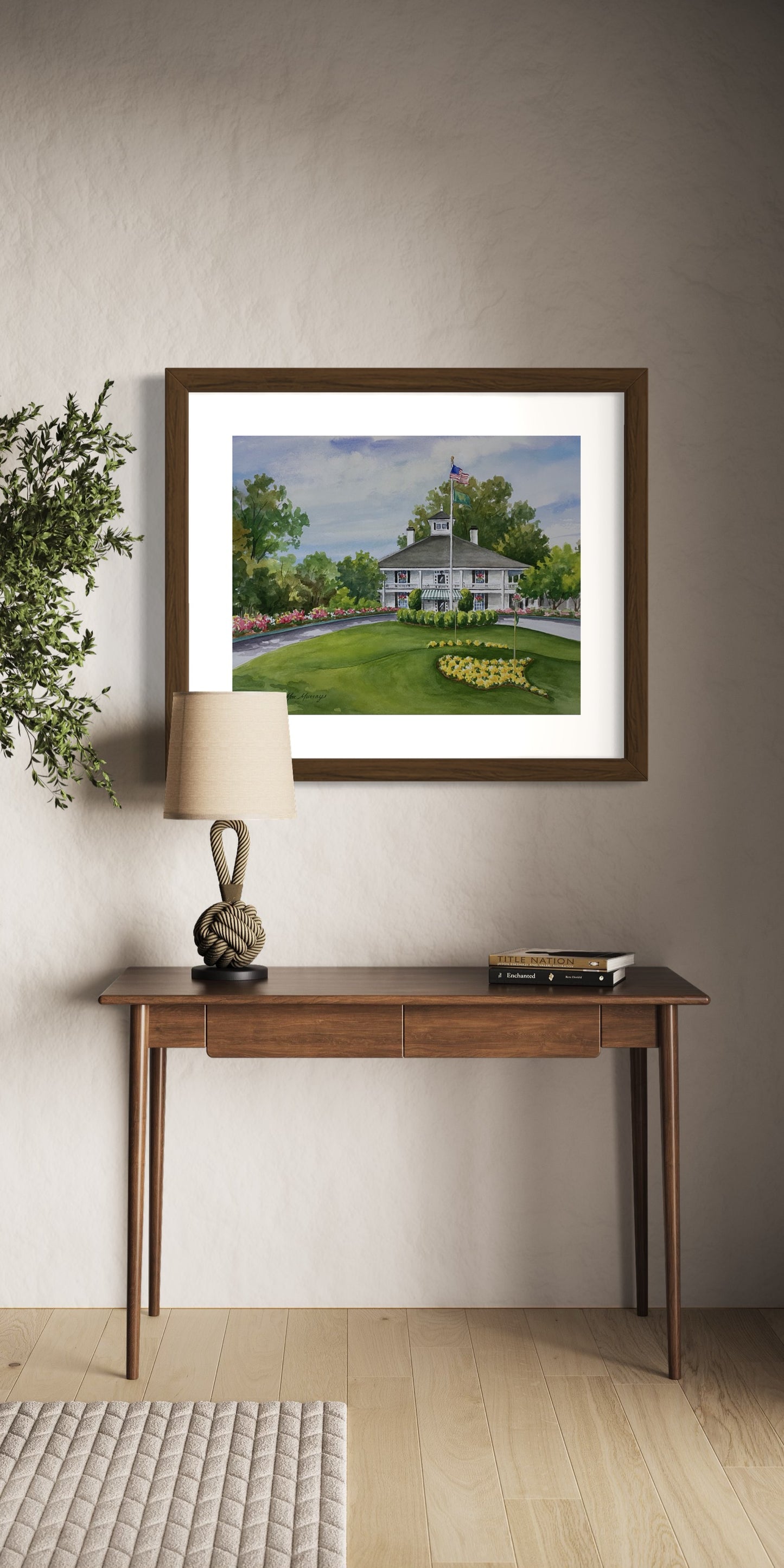 Golf Artwork - Original, Entrance, Augusta National Golf Club, 16” x 20” watercolor painting