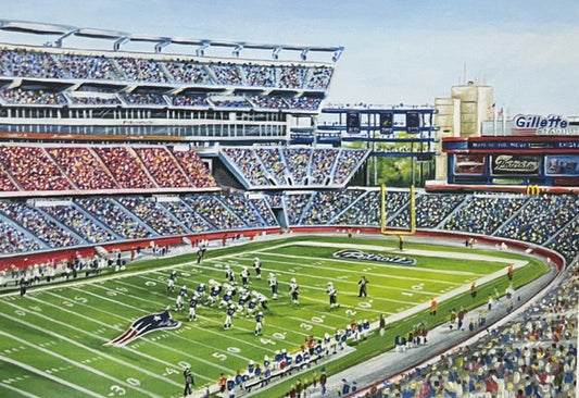 Artwork -  New England Patriots, 5"x7" matted print