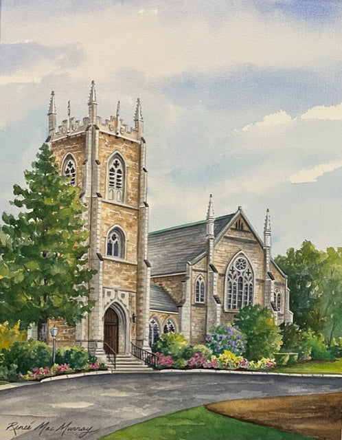 Artwork - Church of the Redeemer, Chestnut Hill Ma 5"x 7" matted print