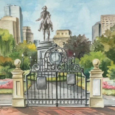 Artwork - Boston Public Garden Entrance, 8"x10" matted print